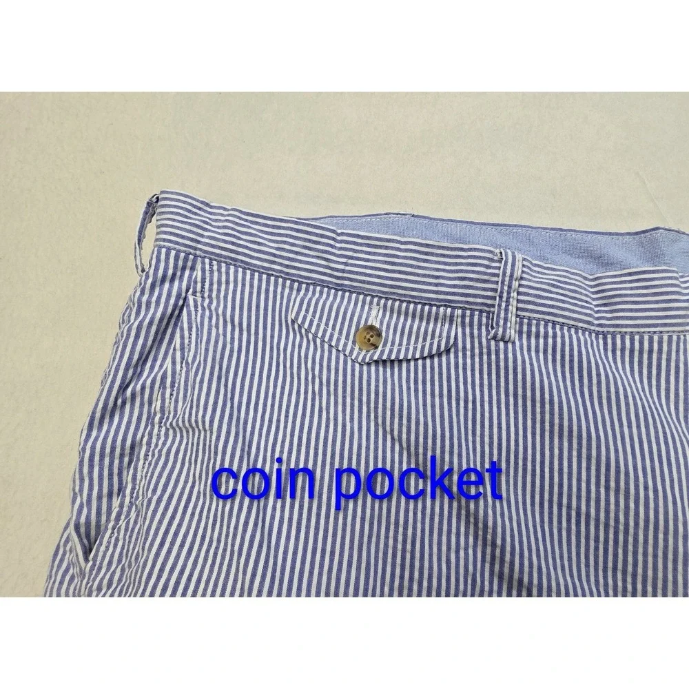 Polo Ralph Lauren Shorts Mens 44B Blue White Seersucker Stretch Classic Fit